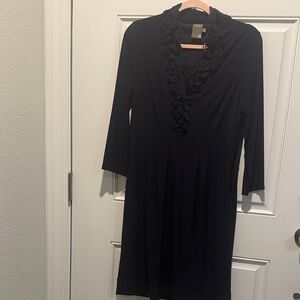 Taylor Purple V-Neck Ruffle Trim Dress - Women